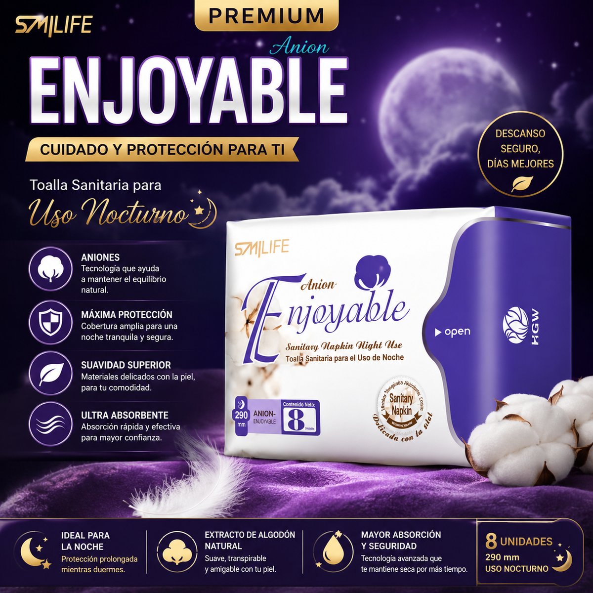 Anion Enjoyable Toalla Nocturna